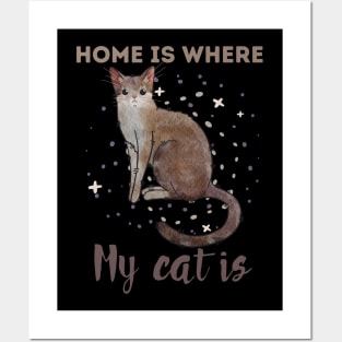 Home is Where My Cat Is - Singapura Cat - gifts for cat lovers Posters and Art